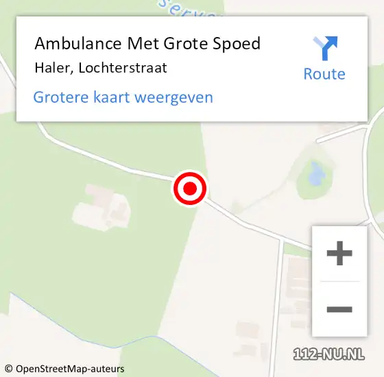 Locatie op kaart van de 112 melding: Ambulance Met Grote Spoed Naar Haler, Lochterstraat op 23 april 2017 13:42