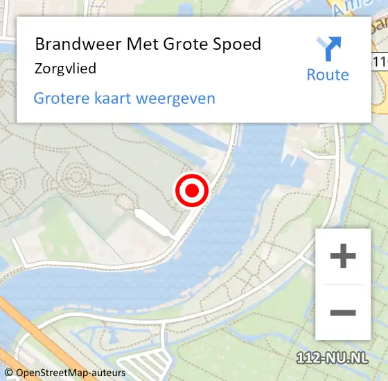 Locatie op kaart van de 112 melding: Brandweer Met Grote Spoed Naar Zorgvlied op 23 april 2017 13:47