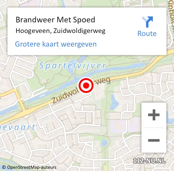 Locatie op kaart van de 112 melding: Brandweer Met Spoed Naar Hoogeveen, Zuidwoldigerweg op 23 april 2017 14:34