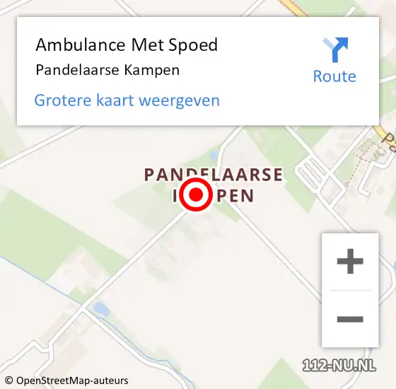 Locatie op kaart van de 112 melding: Ambulance Met Spoed Naar Pandelaarse Kampen op 23 april 2017 14:48