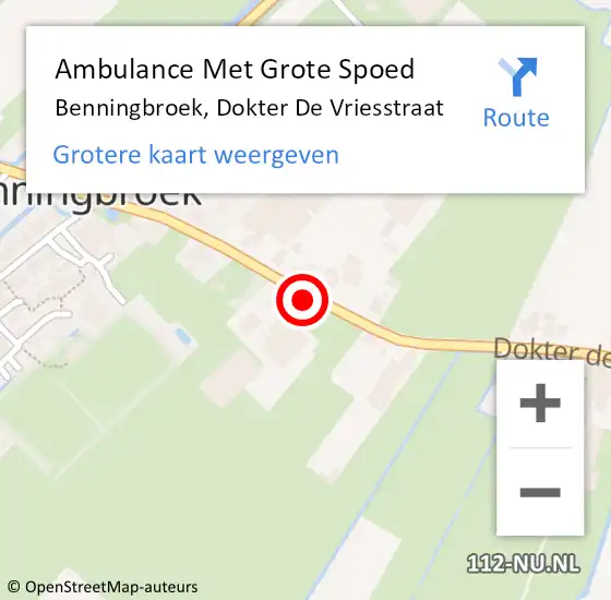 Locatie op kaart van de 112 melding: Ambulance Met Grote Spoed Naar Benningbroek, Dokter De Vriesstraat op 23 april 2017 14:55