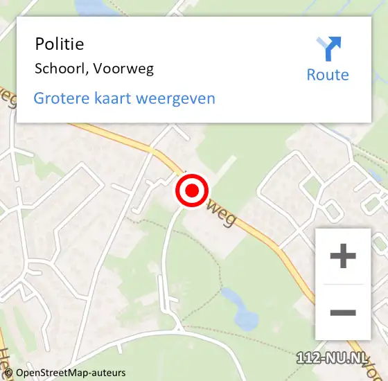Locatie op kaart van de 112 melding: Politie Schoorl, Voorweg op 23 april 2017 15:20