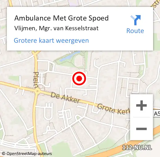 Locatie op kaart van de 112 melding: Ambulance Met Grote Spoed Naar Vlijmen, Mgr. van Kesselstraat op 23 april 2017 17:29