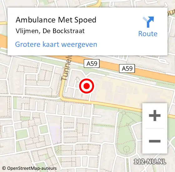 Locatie op kaart van de 112 melding: Ambulance Met Spoed Naar Vlijmen, De Bockstraat op 23 april 2017 18:02