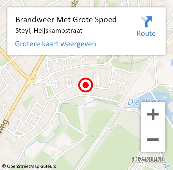 Locatie op kaart van de 112 melding: Brandweer Met Grote Spoed Naar Steyl, Heijskampstraat op 23 april 2017 18:26