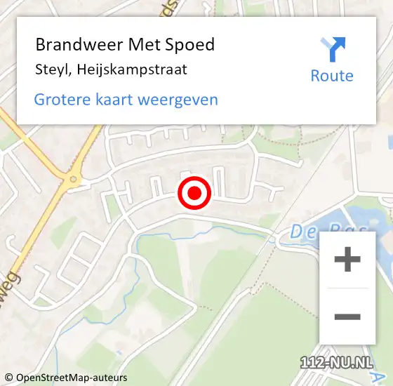 Locatie op kaart van de 112 melding: Brandweer Met Spoed Naar Steyl, Heijskampstraat op 23 april 2017 18:48