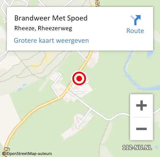 Locatie op kaart van de 112 melding: Brandweer Met Spoed Naar Rheeze, Rheezerweg op 23 april 2017 19:13