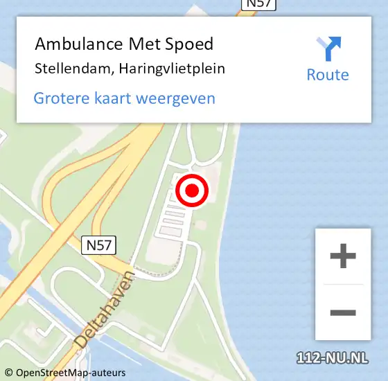 Locatie op kaart van de 112 melding: Ambulance Met Spoed Naar Stellendam, Haringvlietplein op 23 april 2017 19:37