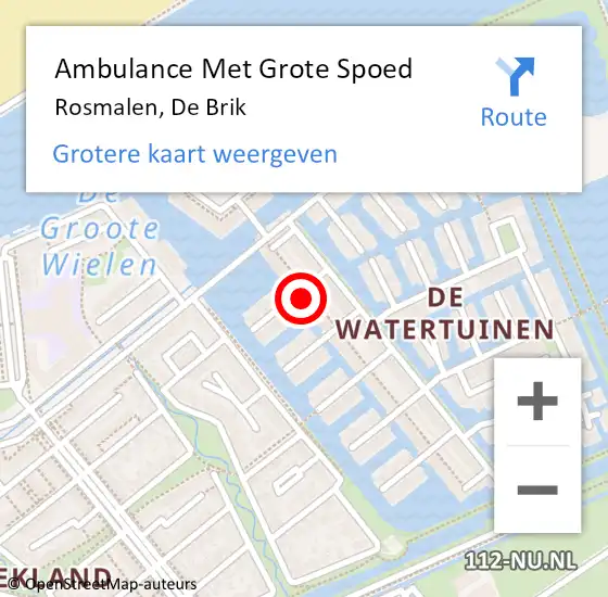 Locatie op kaart van de 112 melding: Ambulance Met Grote Spoed Naar Rosmalen, De Brik op 23 april 2017 22:31