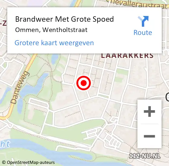 Locatie op kaart van de 112 melding: Brandweer Met Grote Spoed Naar Ommen, Wentholtstraat op 23 april 2017 22:42