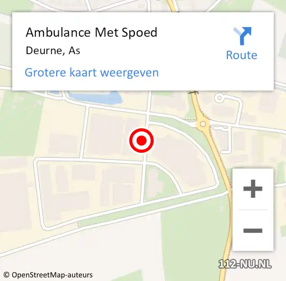 Locatie op kaart van de 112 melding: Ambulance Met Spoed Naar Deurne, As op 24 april 2017 04:50