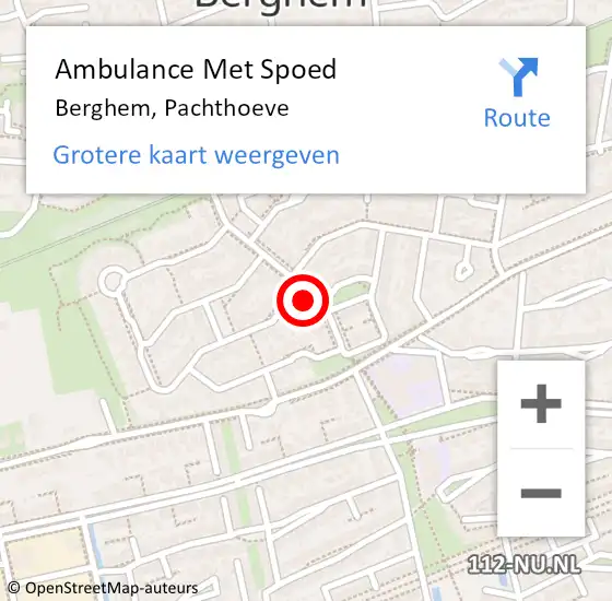 Locatie op kaart van de 112 melding: Ambulance Met Spoed Naar Berghem, Pachthoeve op 24 april 2017 05:55