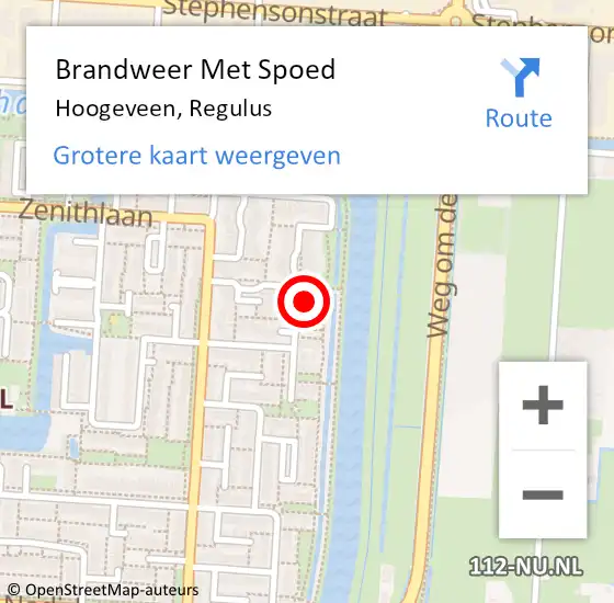 Locatie op kaart van de 112 melding: Brandweer Met Spoed Naar Hoogeveen, Regulus op 24 april 2017 06:04