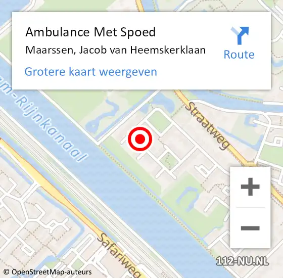 Locatie op kaart van de 112 melding: Ambulance Met Spoed Naar Maarssen, Jacob van Heemskerklaan op 24 april 2017 06:29