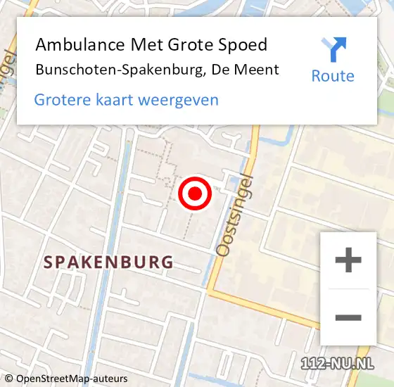 Locatie op kaart van de 112 melding: Ambulance Met Grote Spoed Naar Bunschoten-Spakenburg, De Meent op 24 april 2017 06:48