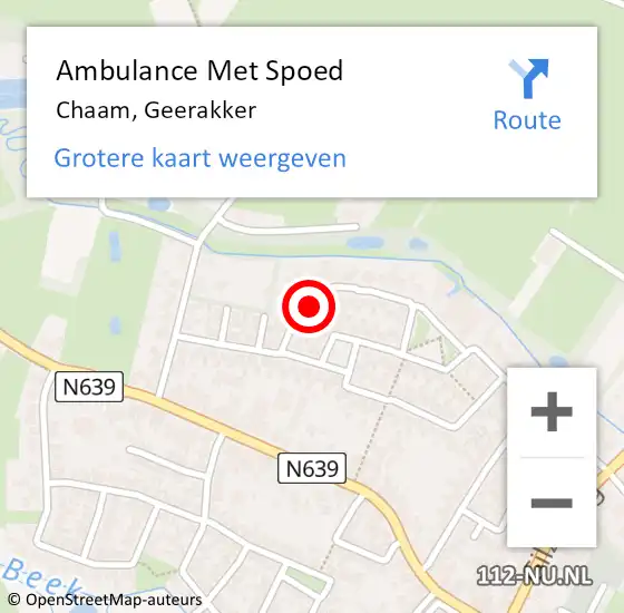 Locatie op kaart van de 112 melding: Ambulance Met Spoed Naar Chaam, Geerakker op 24 april 2017 08:03