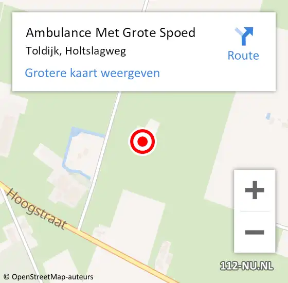Locatie op kaart van de 112 melding: Ambulance Met Grote Spoed Naar Toldijk, Holtslagweg op 24 april 2017 09:23