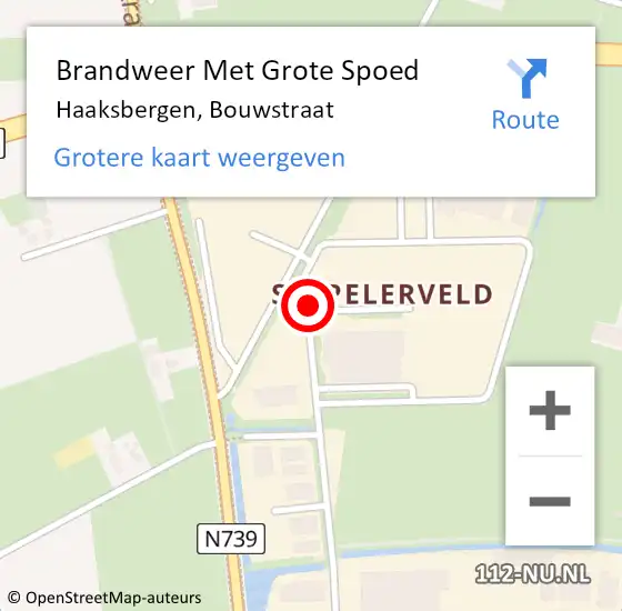 Locatie op kaart van de 112 melding: Brandweer Met Grote Spoed Naar Haaksbergen, Bouwstraat op 24 april 2017 10:32