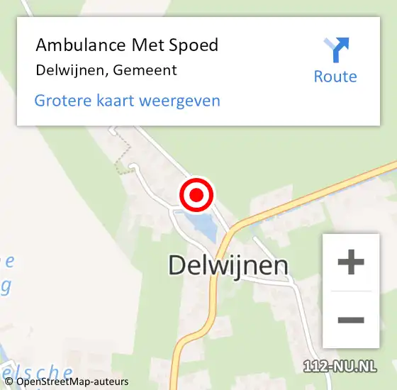 Locatie op kaart van de 112 melding: Ambulance Met Spoed Naar Delwijnen, Gemeent op 24 april 2017 10:37