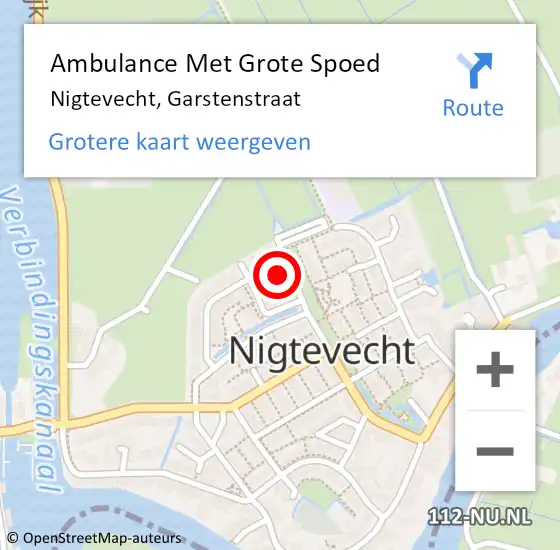 Locatie op kaart van de 112 melding: Ambulance Met Grote Spoed Naar Nigtevecht, Garstenstraat op 24 april 2017 11:04