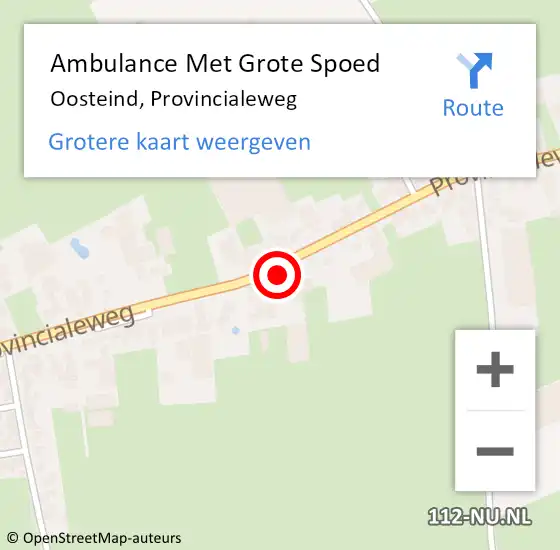 Locatie op kaart van de 112 melding: Ambulance Met Grote Spoed Naar Oosteind, Provincialeweg op 24 april 2017 11:40