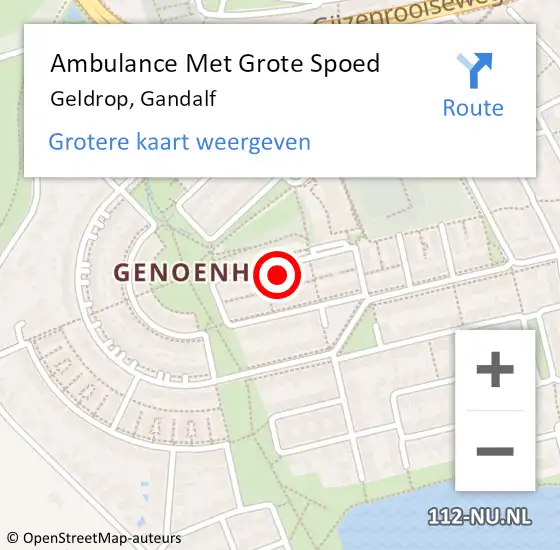 Locatie op kaart van de 112 melding: Ambulance Met Grote Spoed Naar Geldrop, Gandalf op 24 april 2017 12:18