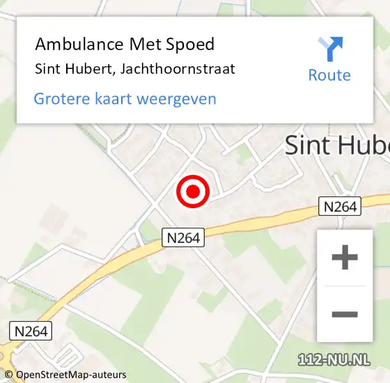 Locatie op kaart van de 112 melding: Ambulance Met Spoed Naar Sint Hubert, Jachthoornstraat op 24 april 2017 12:54