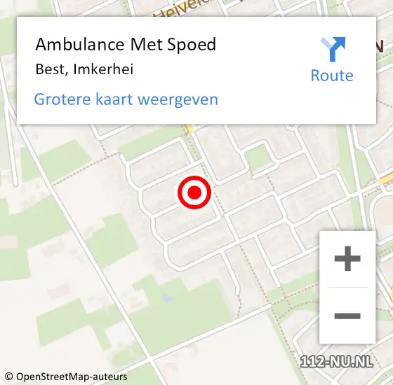 Locatie op kaart van de 112 melding: Ambulance Met Spoed Naar Best, Imkerhei op 24 april 2017 13:10