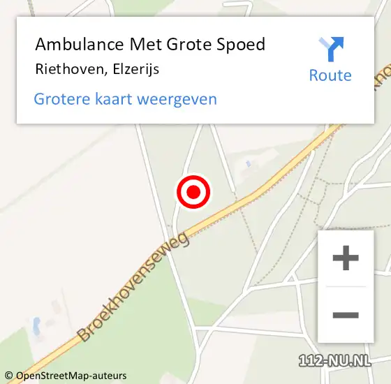 Locatie op kaart van de 112 melding: Ambulance Met Grote Spoed Naar Riethoven, Elzerijs op 24 april 2017 13:11