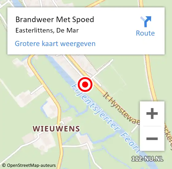 Locatie op kaart van de 112 melding: Brandweer Met Spoed Naar Easterlittens, De Mar op 24 april 2017 13:30