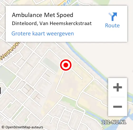 Locatie op kaart van de 112 melding: Ambulance Met Spoed Naar Dinteloord, Van Heemskerckstraat op 24 april 2017 13:58