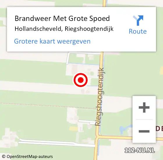 Locatie op kaart van de 112 melding: Brandweer Met Grote Spoed Naar Hollandscheveld, Riegshoogtendijk op 24 april 2017 14:15