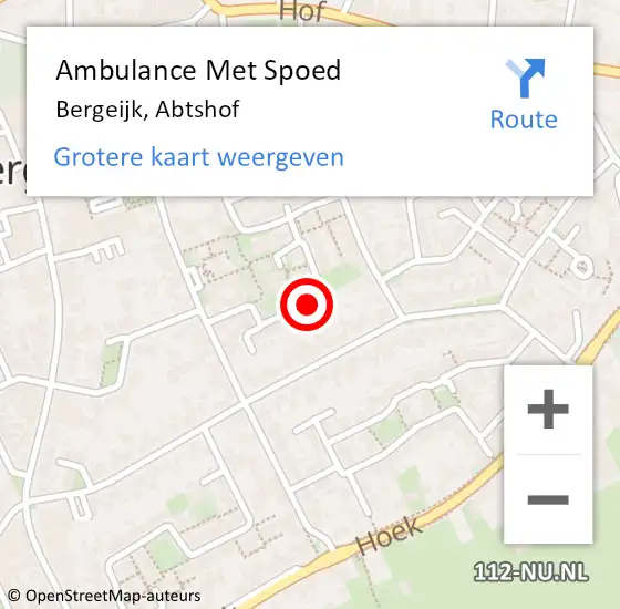 Locatie op kaart van de 112 melding: Ambulance Met Spoed Naar Bergeijk, Abtshof op 24 april 2017 14:42