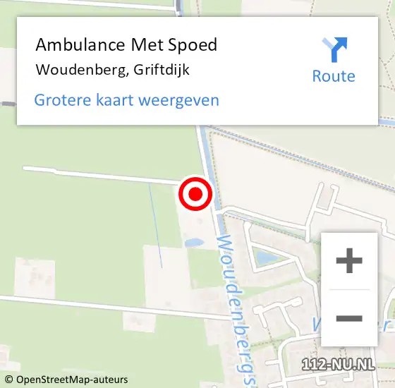 Locatie op kaart van de 112 melding: Ambulance Met Spoed Naar Woudenberg, Griftdijk op 24 april 2017 14:43