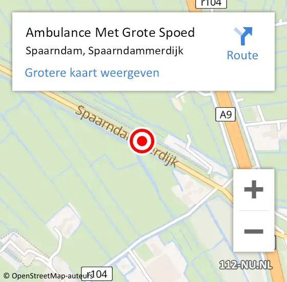 Locatie op kaart van de 112 melding: Ambulance Met Grote Spoed Naar Spaarndam, Spaarndammerdijk op 24 april 2017 15:12