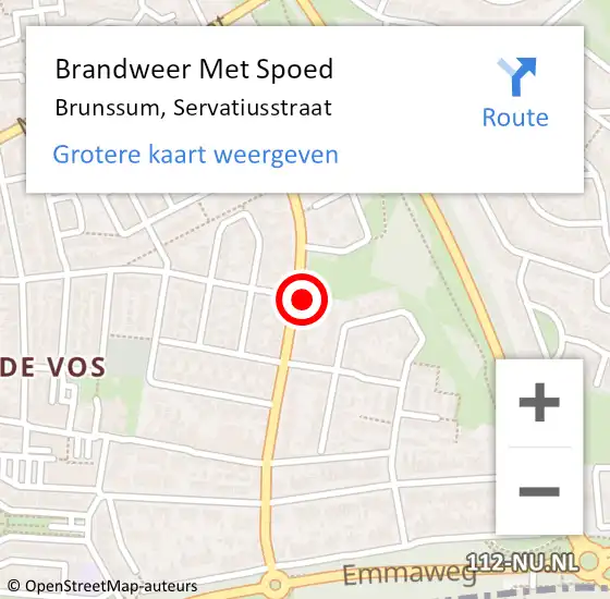 Locatie op kaart van de 112 melding: Brandweer Met Spoed Naar Brunssum, Servatiusstraat op 24 april 2017 15:21