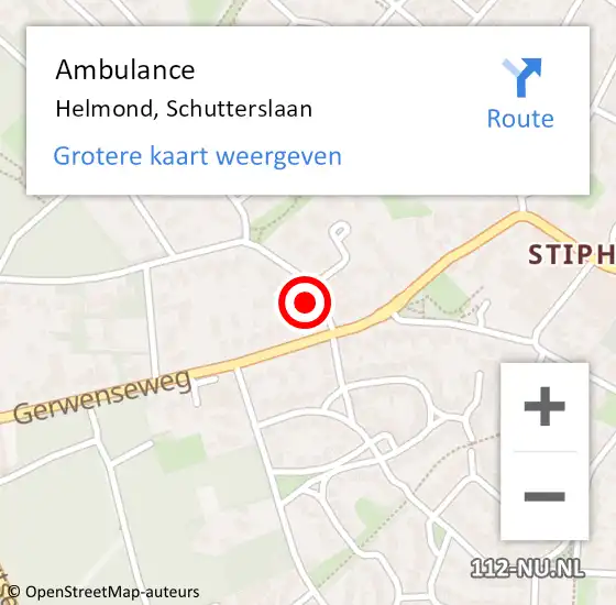 Locatie op kaart van de 112 melding: Ambulance Helmond, Schutterslaan op 24 april 2017 16:43