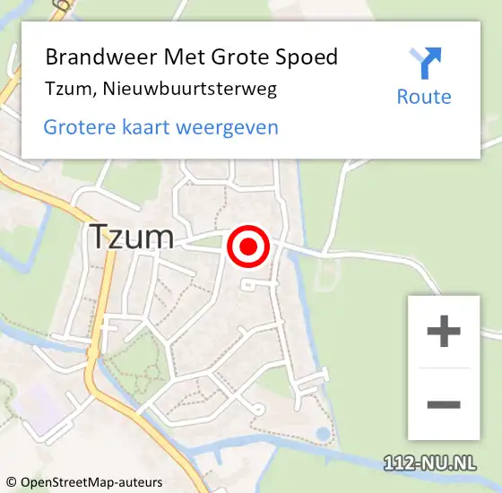 Locatie op kaart van de 112 melding: Brandweer Met Grote Spoed Naar Tzum, Nieuwbuurtsterweg op 24 april 2017 17:29