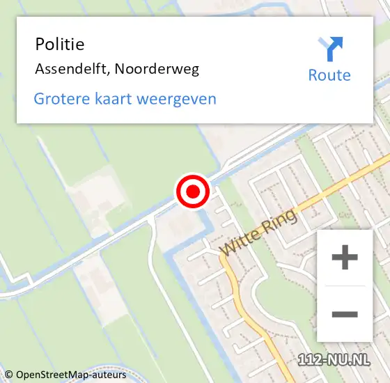 Locatie op kaart van de 112 melding: Politie Assendelft, Noorderweg op 24 april 2017 17:34