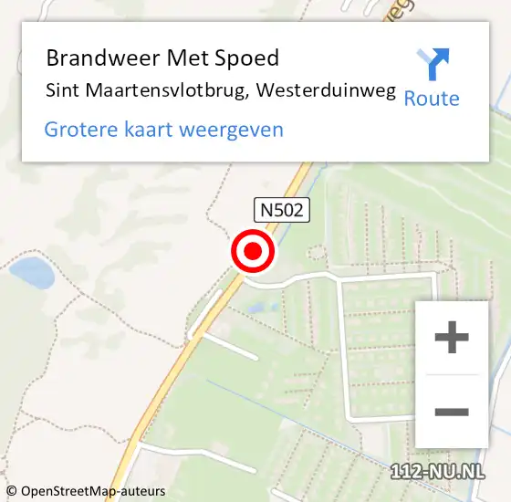 Locatie op kaart van de 112 melding: Brandweer Met Spoed Naar Sint Maartensvlotbrug, Westerduinweg op 24 april 2017 18:09