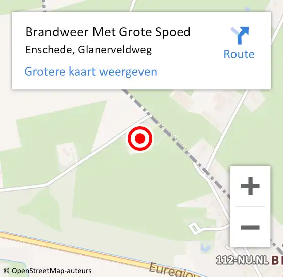 Locatie op kaart van de 112 melding: Brandweer Met Grote Spoed Naar Enschede, Glanerveldweg op 24 april 2017 18:40