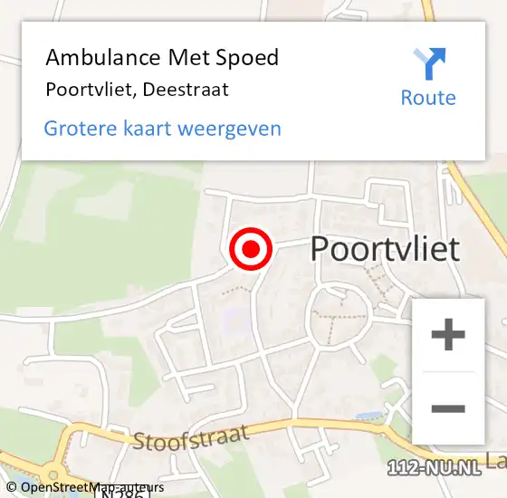 Locatie op kaart van de 112 melding: Ambulance Met Spoed Naar Poortvliet, Deestraat op 24 april 2017 18:53