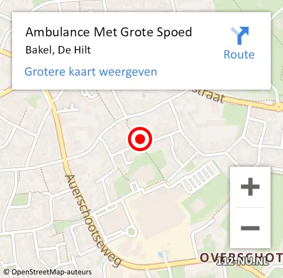 Locatie op kaart van de 112 melding: Ambulance Met Grote Spoed Naar Bakel, De Hilt op 24 april 2017 19:09