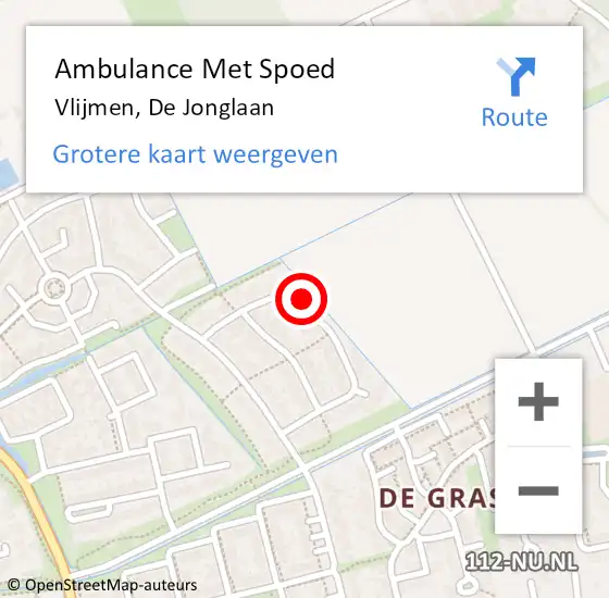 Locatie op kaart van de 112 melding: Ambulance Met Spoed Naar Vlijmen, De Jonglaan op 24 april 2017 19:24