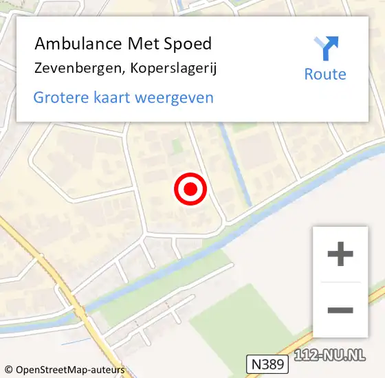 Locatie op kaart van de 112 melding: Ambulance Met Spoed Naar Zevenbergen, Koperslagerij op 24 april 2017 19:44