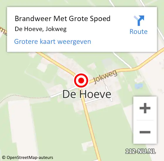 Locatie op kaart van de 112 melding: Brandweer Met Grote Spoed Naar De Hoeve, Jokweg op 24 april 2017 20:15