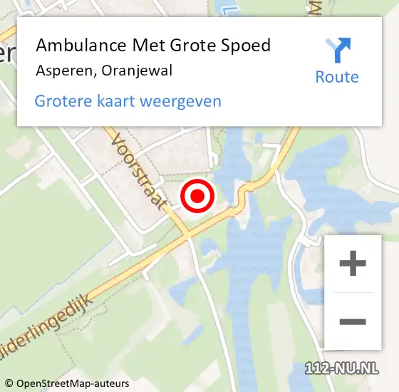 Locatie op kaart van de 112 melding: Ambulance Met Grote Spoed Naar Asperen, Oranjewal op 24 april 2017 20:41