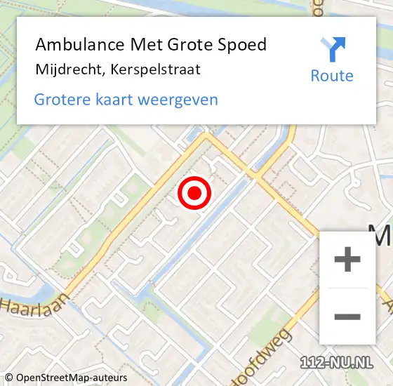 Locatie op kaart van de 112 melding: Ambulance Met Grote Spoed Naar Mijdrecht, Kerspelstraat op 24 april 2017 20:59