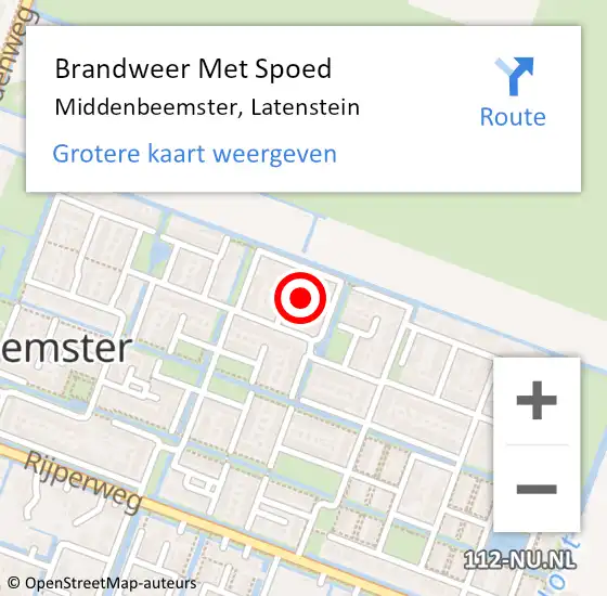 Locatie op kaart van de 112 melding: Brandweer Met Spoed Naar Middenbeemster, Latenstein op 18 januari 2014 10:04