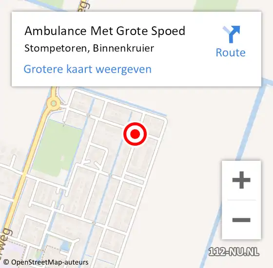 Locatie op kaart van de 112 melding: Ambulance Met Grote Spoed Naar Stompetoren, Binnenkruier op 24 april 2017 22:59